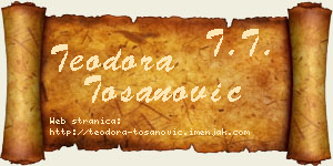 Teodora Tošanović vizit kartica